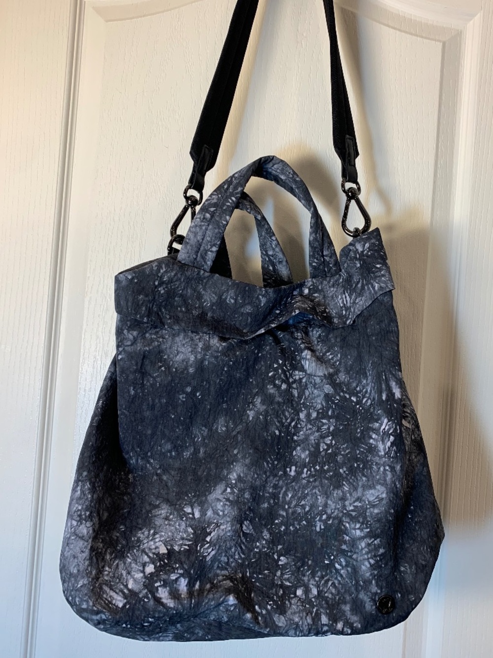 Lululemon Athletica Convertible Gym Tote Bag Grey Marble Print Travel Yoga W-end